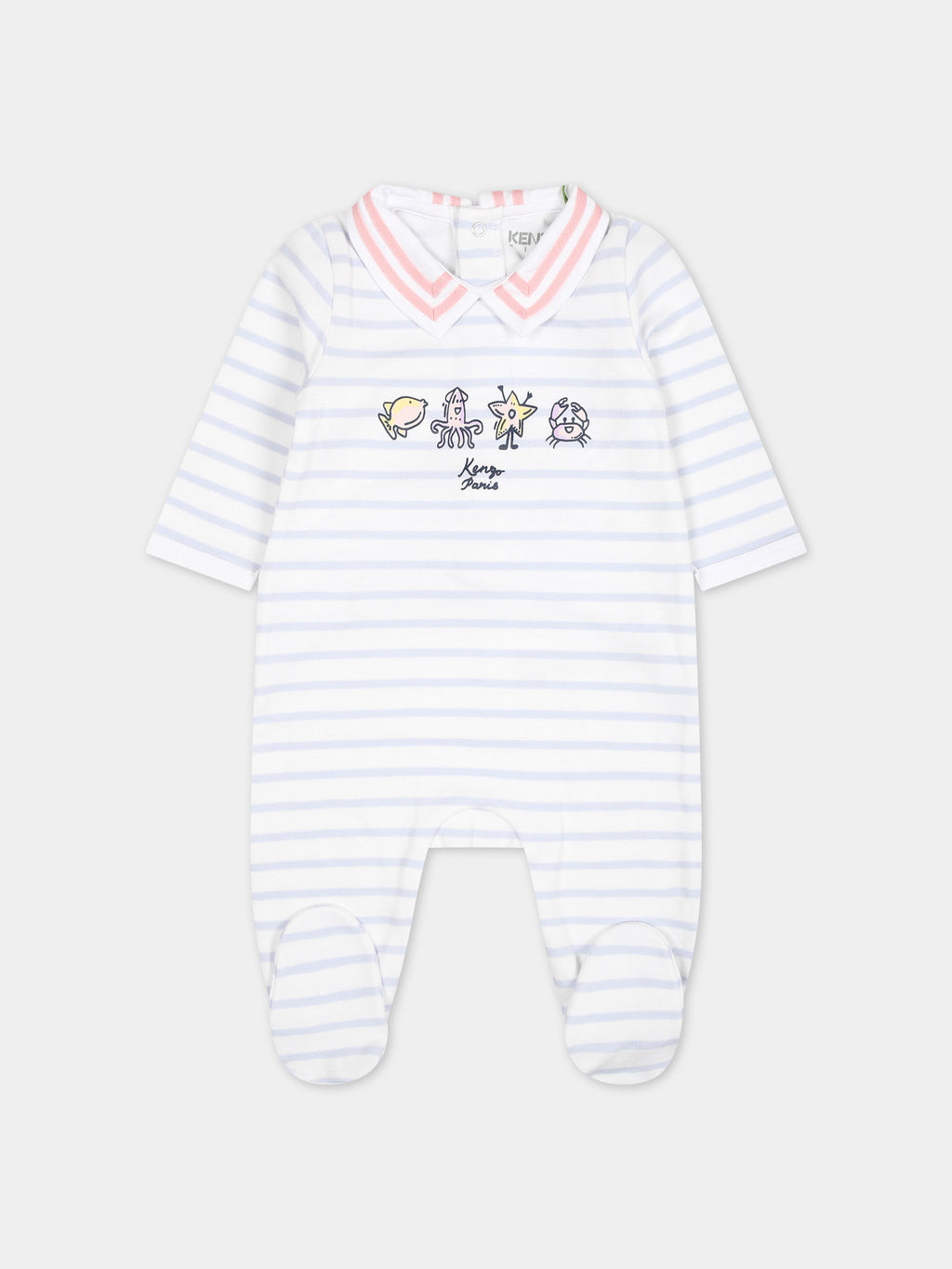 White babygrow for baby girl with print